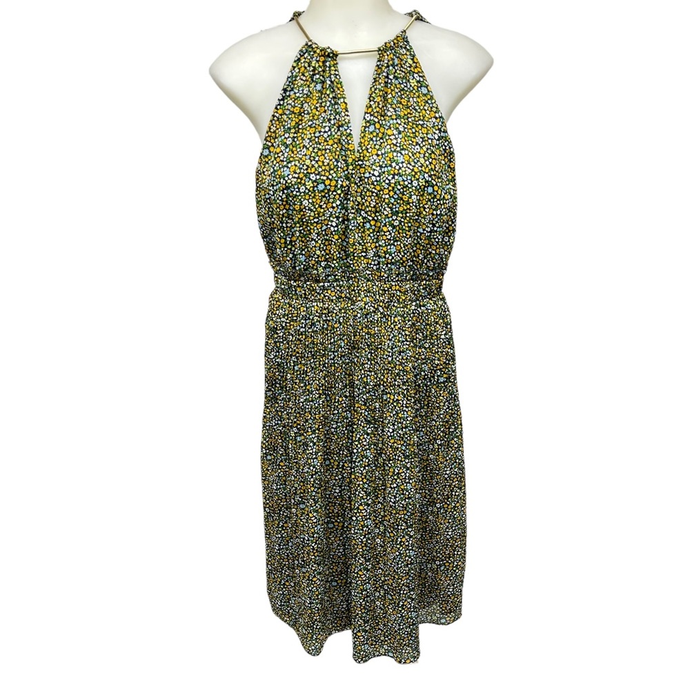 MICHAEL Michael KORS MIDI Dress Size 2 Stretch Waist Lined Back Zip & V-…